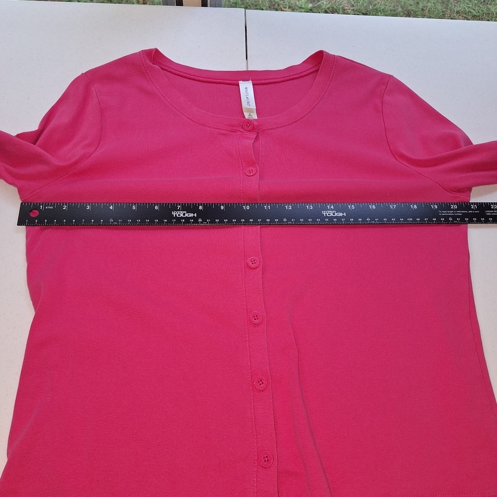 Preppy Coquette 3/4 Sleeves White Stag M (8- 10) Pink Fuchsia Button-Up Cardigan - Picture 15 of 16